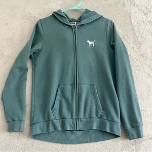 Victoria's Secret Pink‎ Full Zip Hoodie Women's Small Fleece Logo Athleisure Y2K